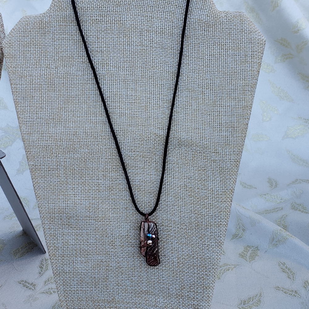 Unique Picture Jasper Wrapped Stone Necklace